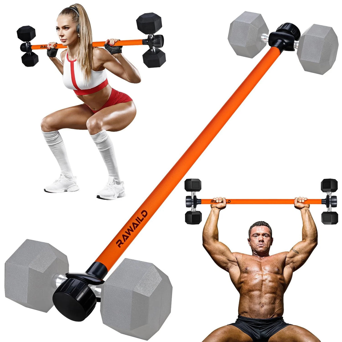 Dumbbell Converter for 40-Inch Barbell (1-Orange)