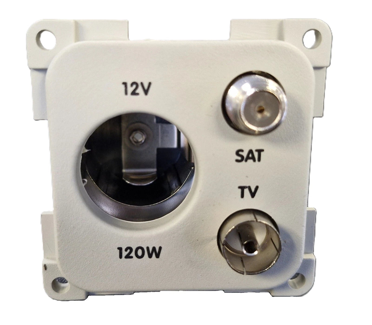 CBE Light Grey 12V TV and Satellite Socket for Campervan Caravan (270234)