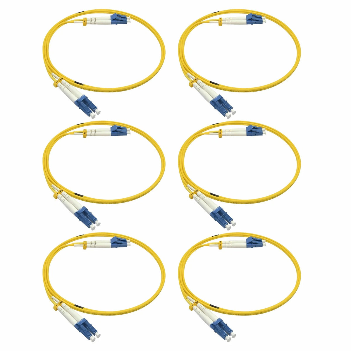 6X 1M LC UPC to LC UPC Duplex 9/125 Single Mode Fiber Optic Patch Cable