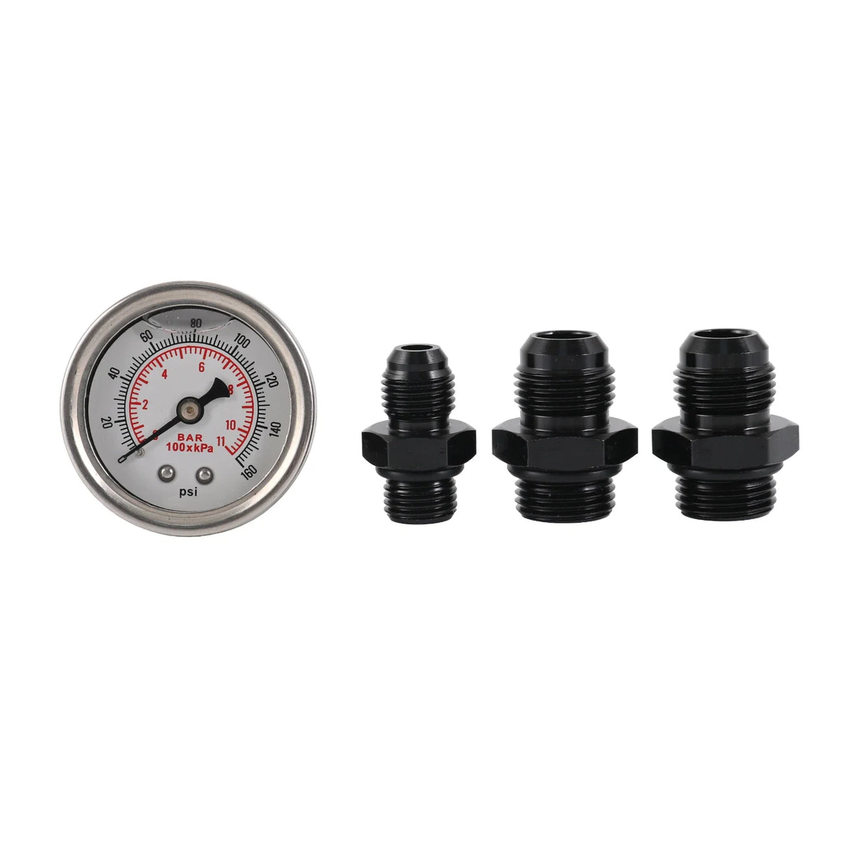 Fuel Pressure Regulator Kit with 0-160psi Gauge for AN6 AN8 (EFI)