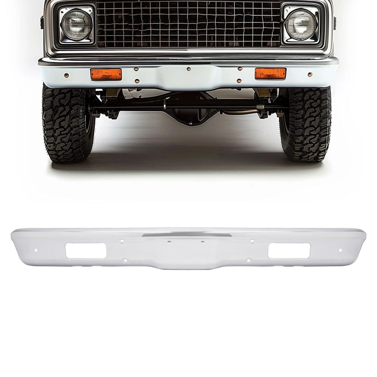 Chrome Front Bumper Face Bar for Chevrolet Blazer GMC C15 (1971–1972)