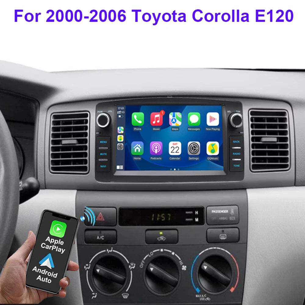 4+64G Car Stereo Radio GPS Navi for Toyota Corolla (2000–2006) Apple Carplay