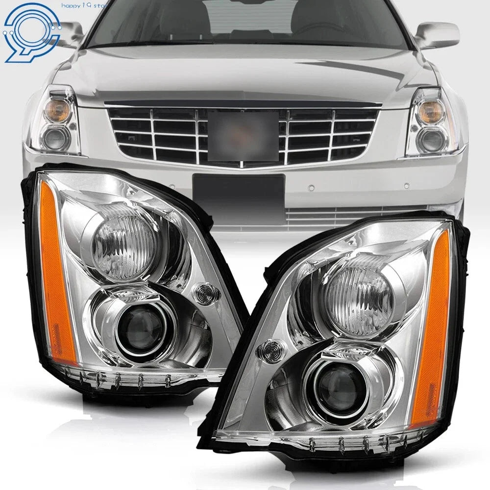 Headlights for Cadillac DTS (2008–2011) HID/Xenon Chrome Housing Right+Left