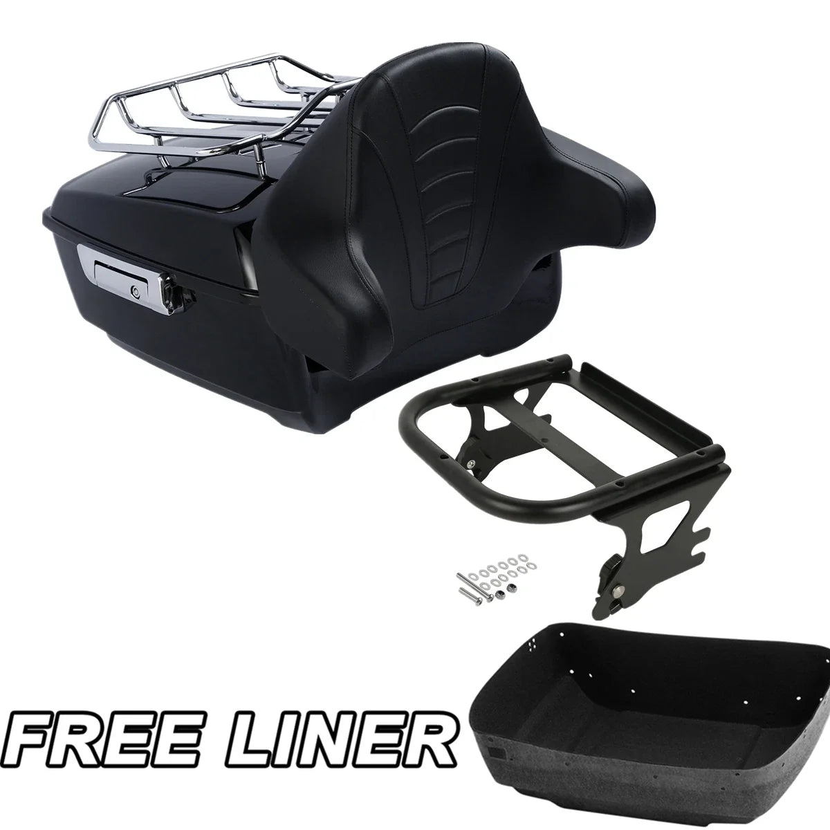 Trunk Backrest Pad Mount Rack for Harley Street Road Glide (1997–2008)