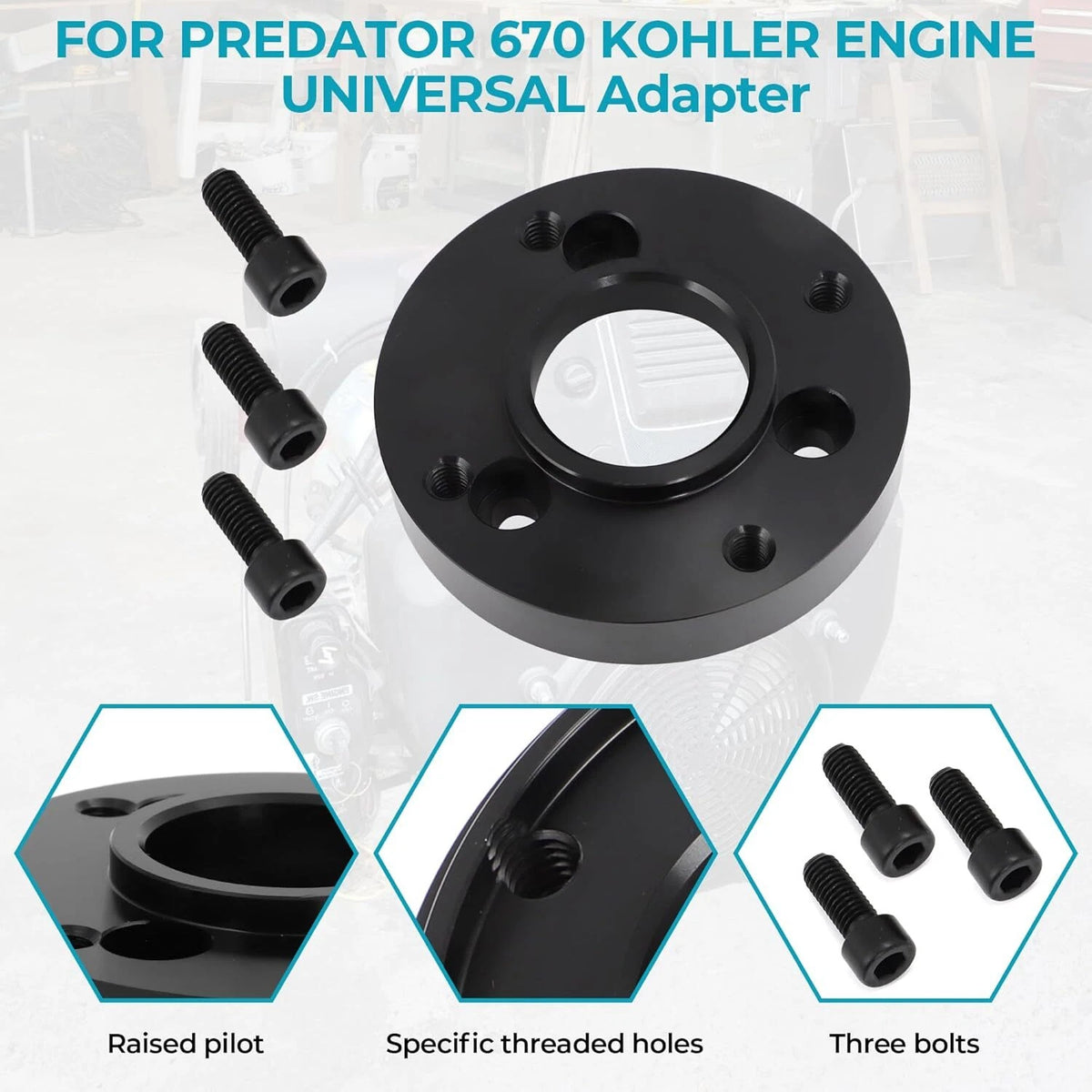 Universal Flywheel Adapter Kit for Kohler Engines Predator 670 V-Twin