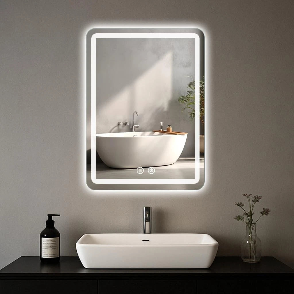 LED Bathroom Mirror 16 x 24 Inch, 3 Light Modes (Touch Control)