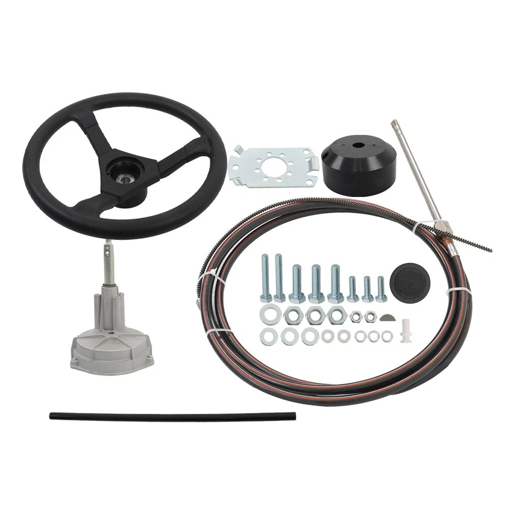 16 FT Rotary Steering System for Outboard Boat with 12.4" Wheel (SS13716)