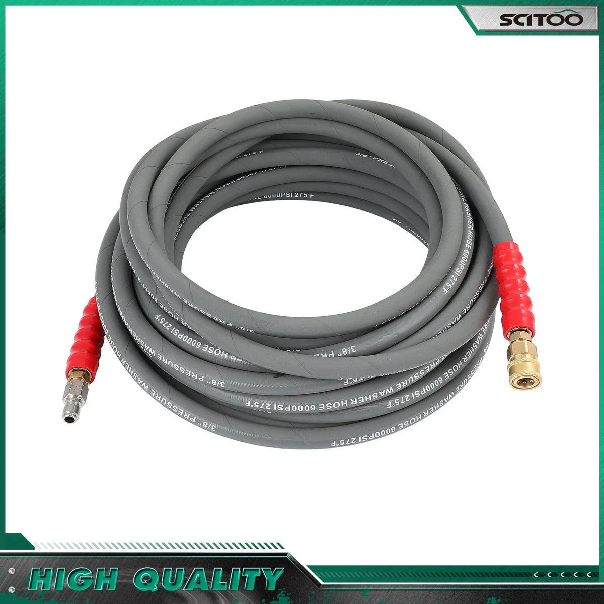 50ft Pressure Washer Hose 3/8" 6000psi for Hot & Cold Water