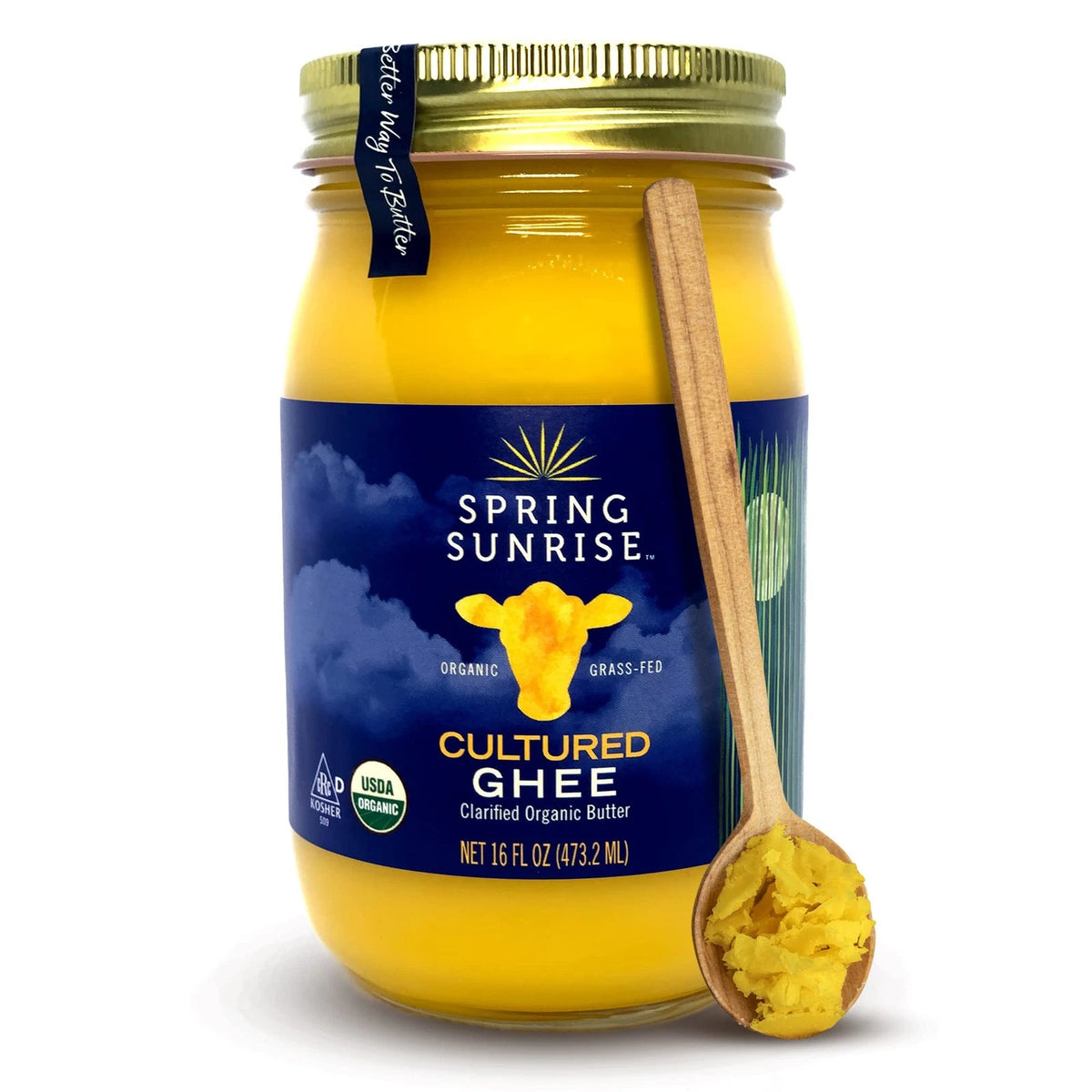 Organic Ghee Clarified Butter Cooking Oil 16oz Jar