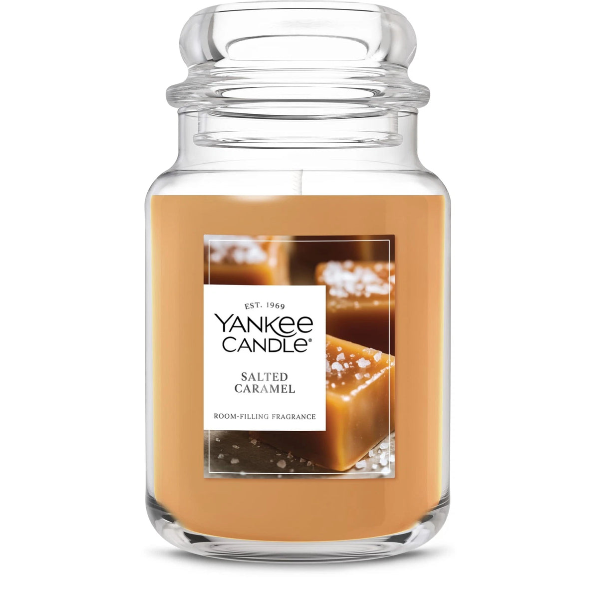 Salted Caramel Scented Candle, 22oz Large Jar, Up to 150 Hour Burn Time