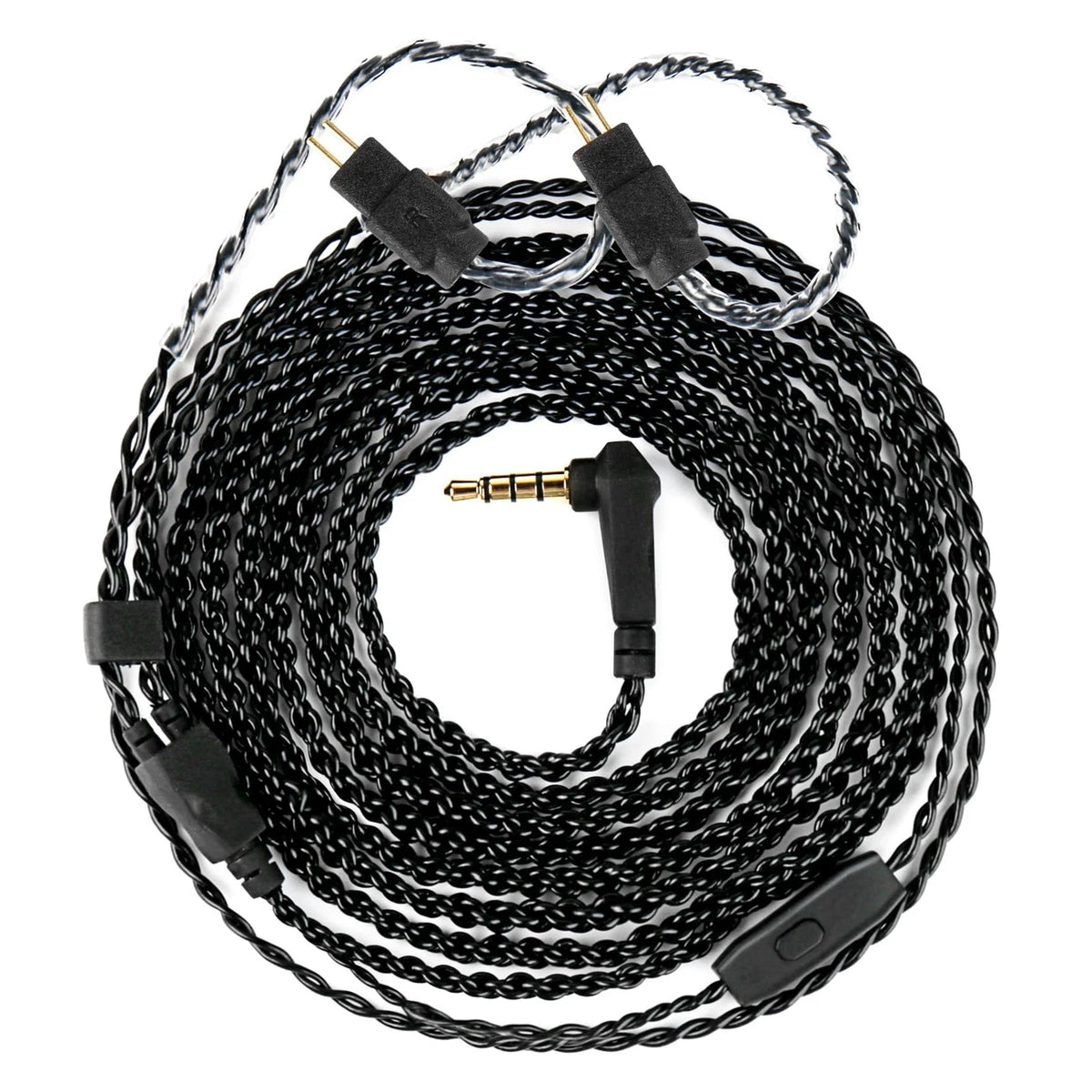 2M 2pin IEM Cable for Earbuds with 3.5MM Mic, Dark