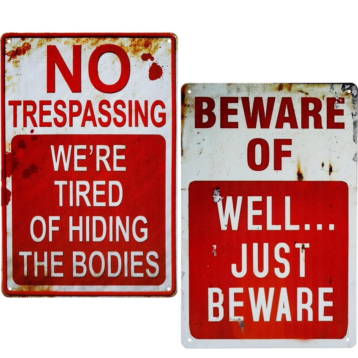 2 Pack Retro Metal Signs for Indoor Use (8" x 12")
