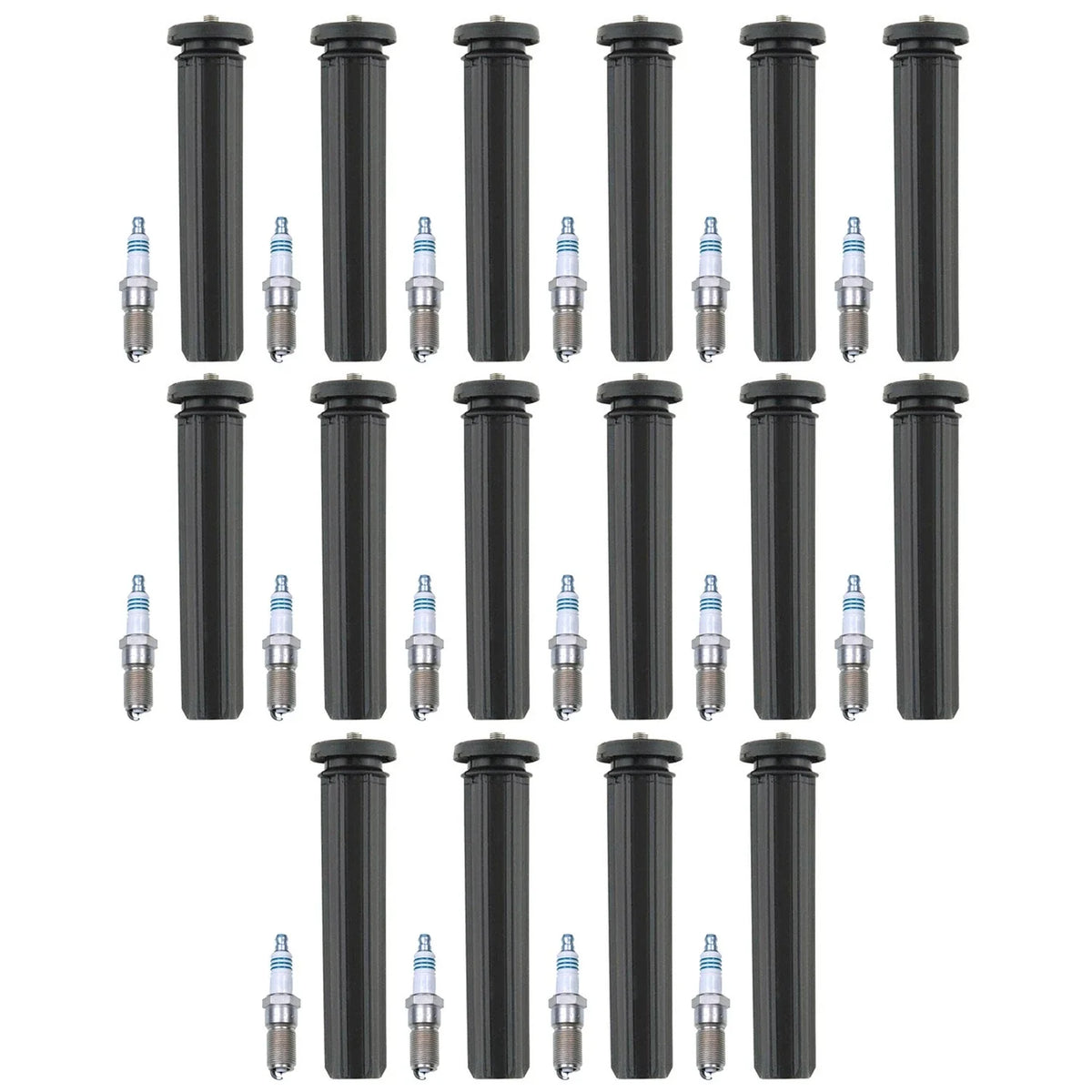 Set of 16 Denso Iridium Power Spark Plugs & Coil Boots for Aspen Durango (2007–2009)