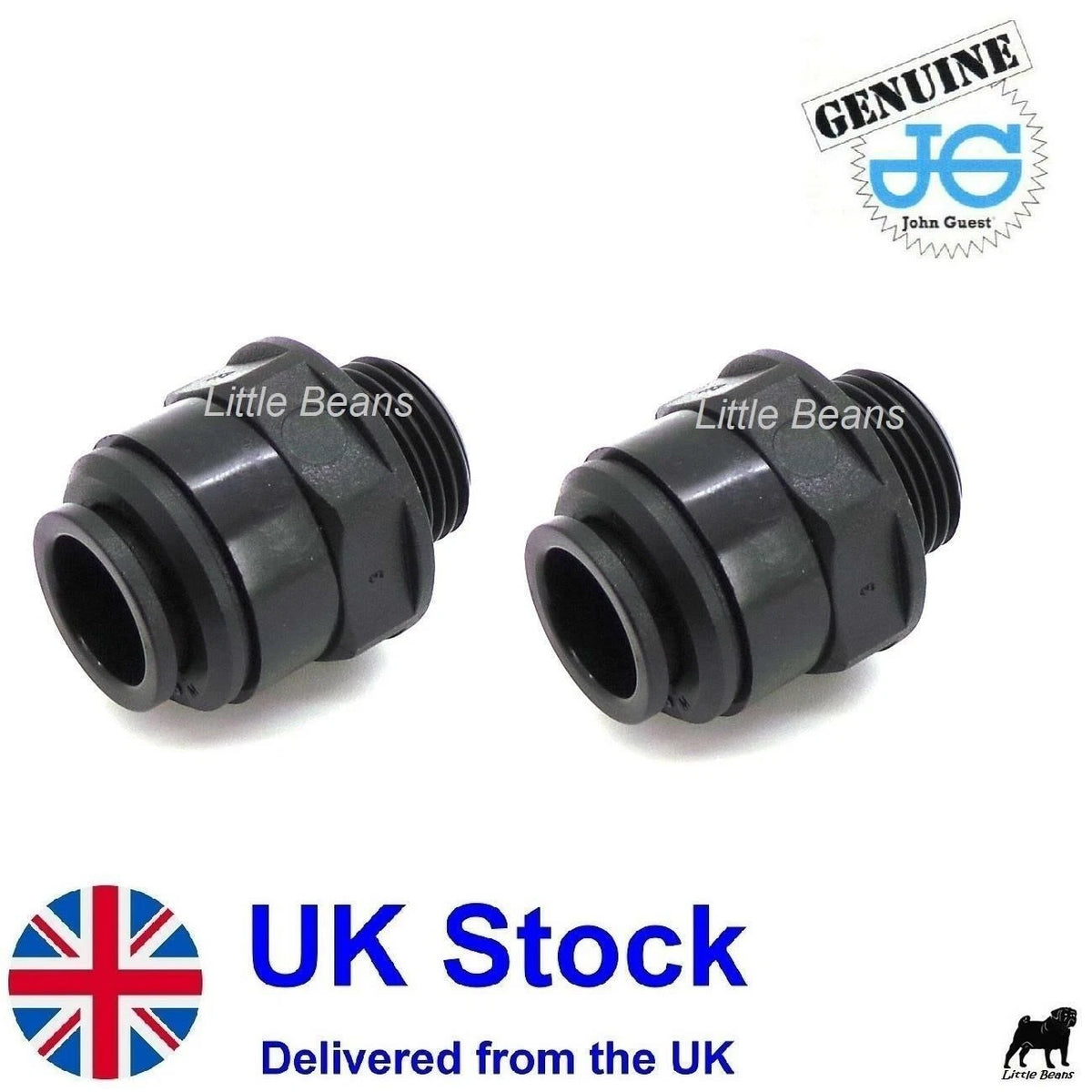 2X Push Fit Water Pipe Fitting Straight Adaptor for John Guest WS1213