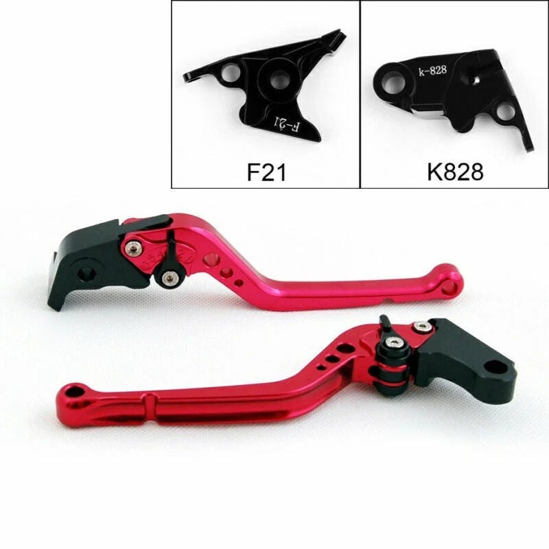 Long Brake Clutch Levers for Kawasaki Z750 (2007–2012), Z800 (2013–2014) Red