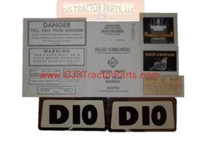 Vinyl Cut Decal Set for Allis Chalmers D10 (1960–1961)