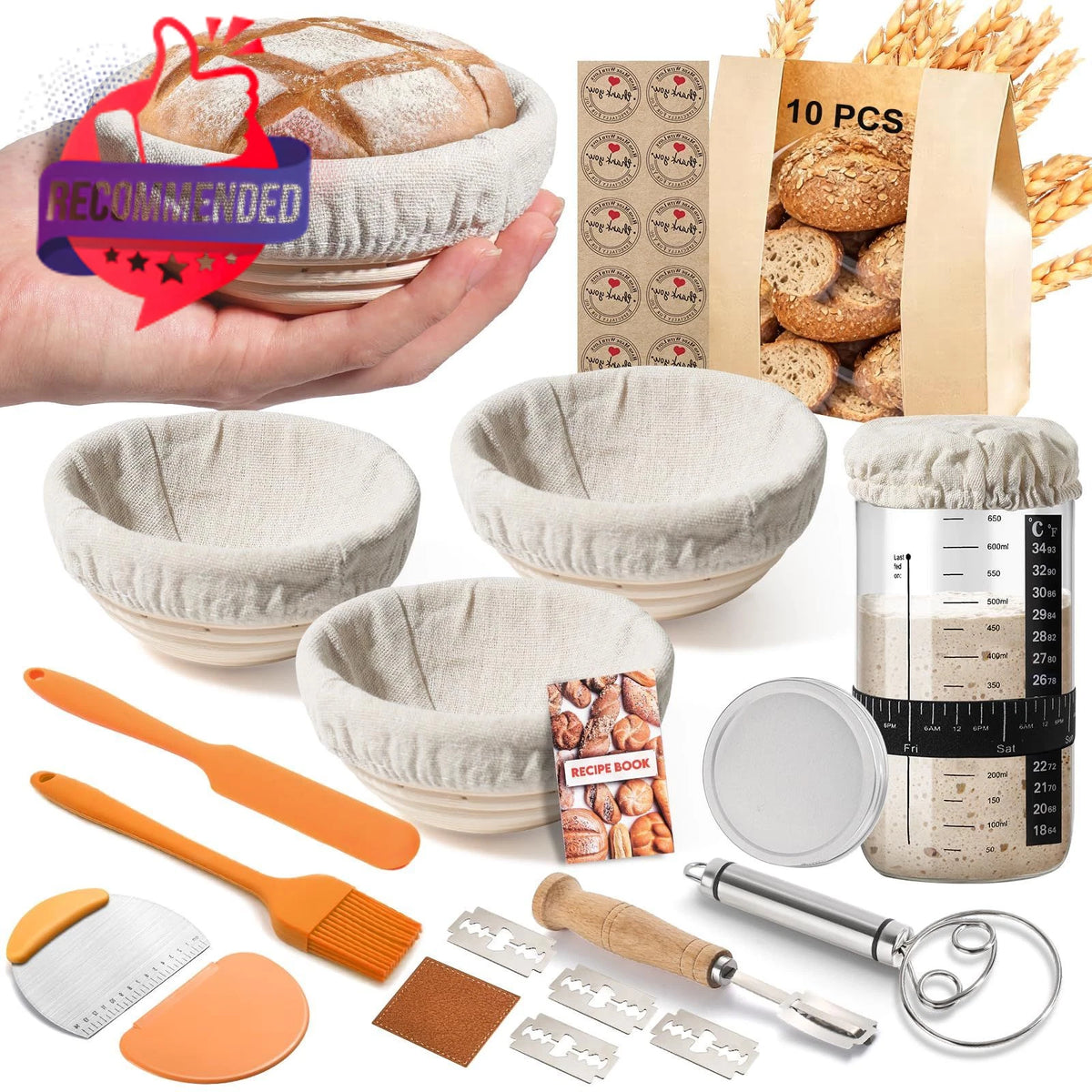 5 Inch Round Banneton Basket for Sourdough Bread Proofing