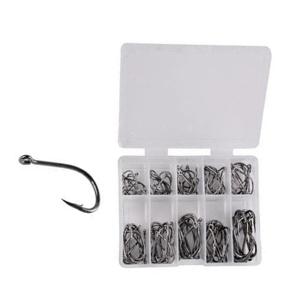 500 Pcs Fishhook Set for All Anglers - High Carbon Steel Hooks