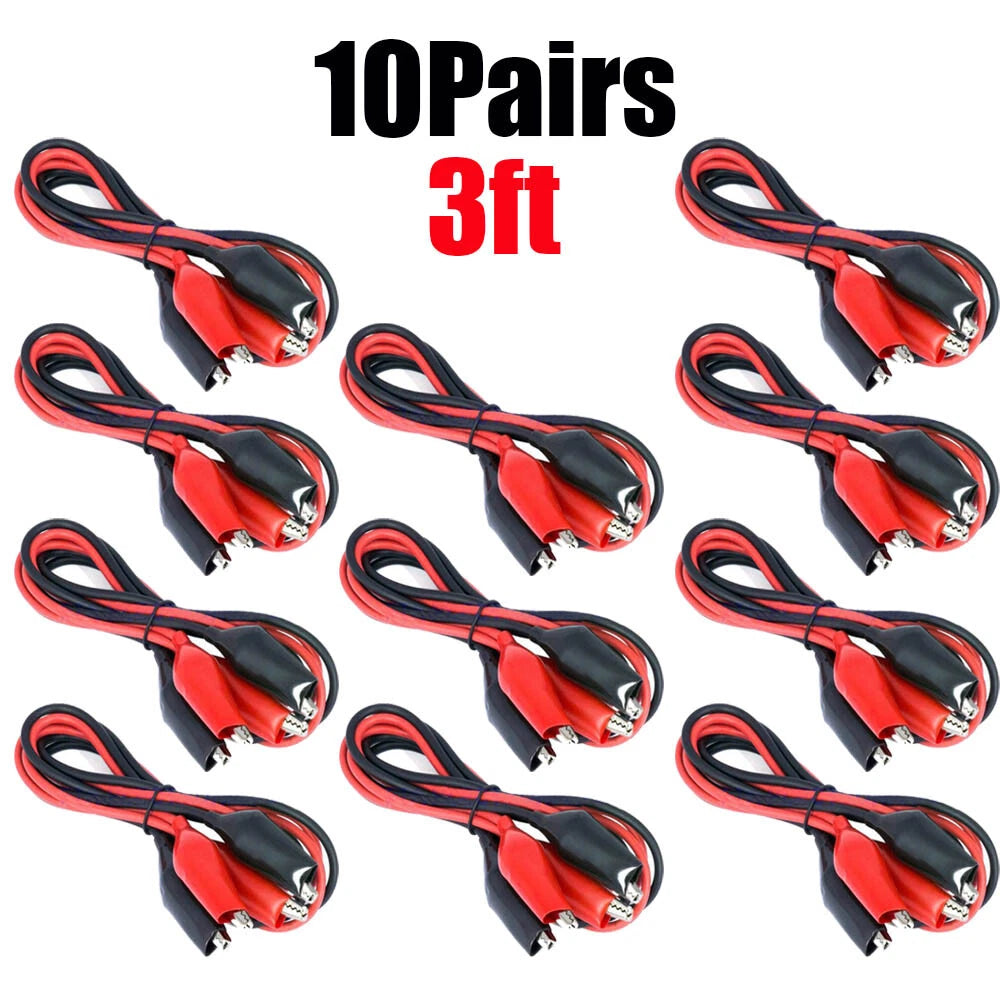 10 Pairs Test Leads with Alligator Clips for Automotive Use