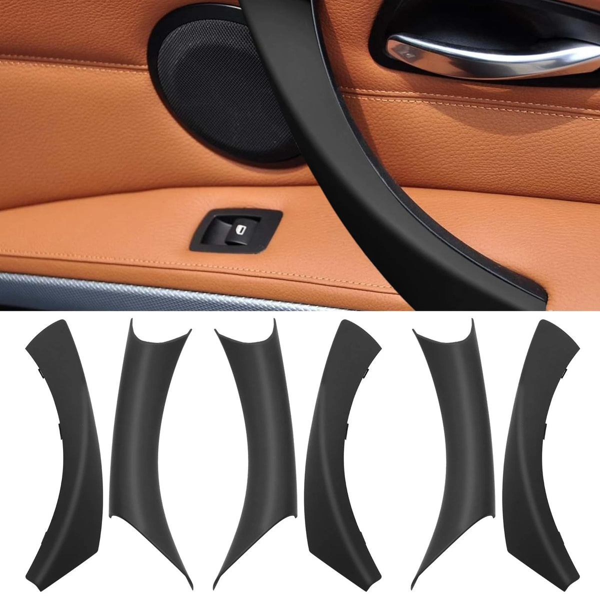 Set of 6 Door Handle Covers for BMW 3 Series E90/E91 (2006–2013) - Black