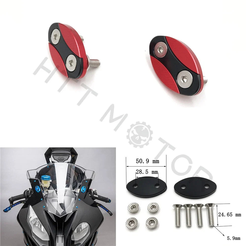 Mirror Block Off Plates for BMW S1000RR (2013–2018) Red