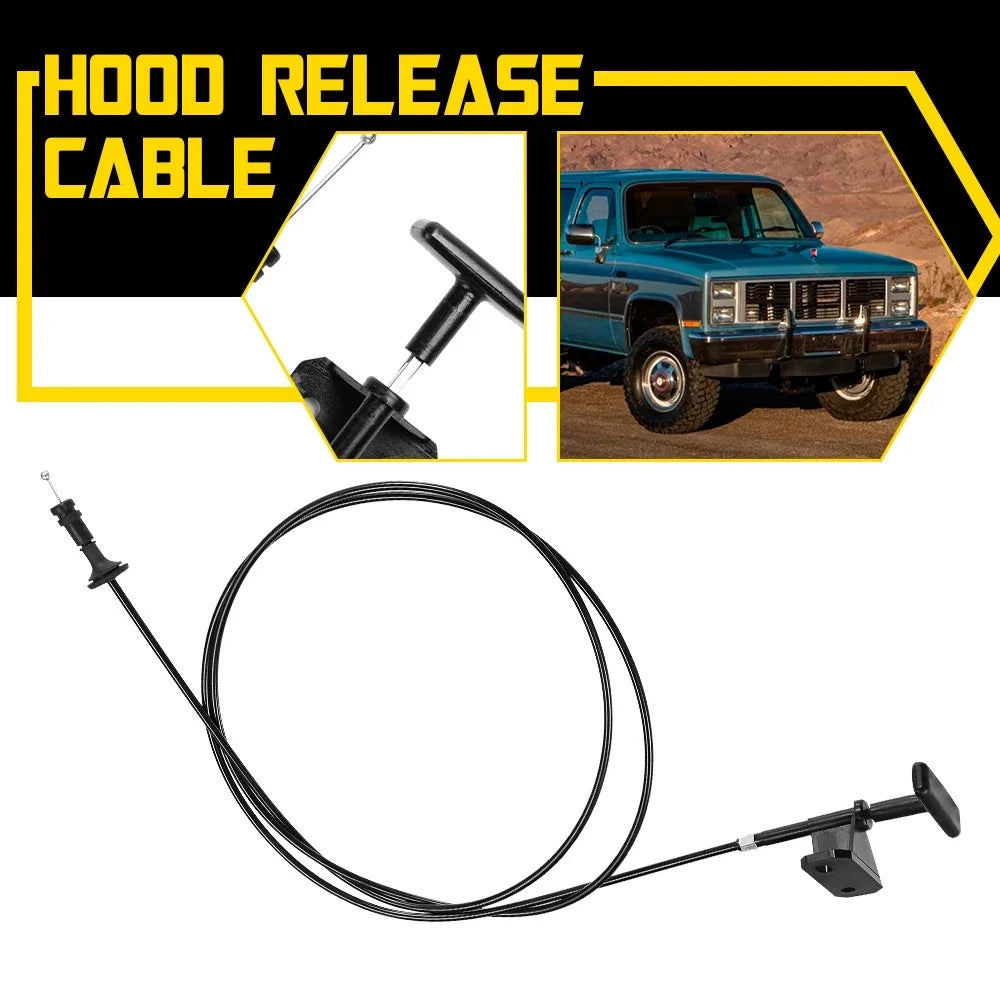 Hood Release Cable w/ Handle for Oldsmobile Pontiac Buick Chevy GMC (1981–1989)