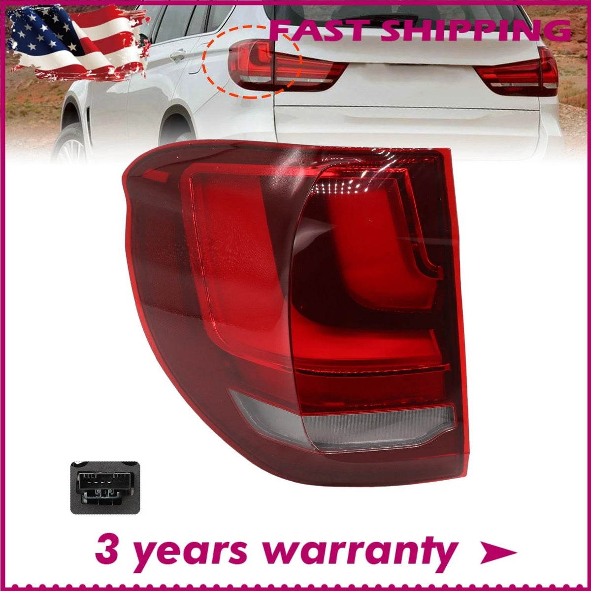 LED Tail Light Rear Lamp Left Driver for BMW X5 (2014–2018) 63217290103, BM2804118