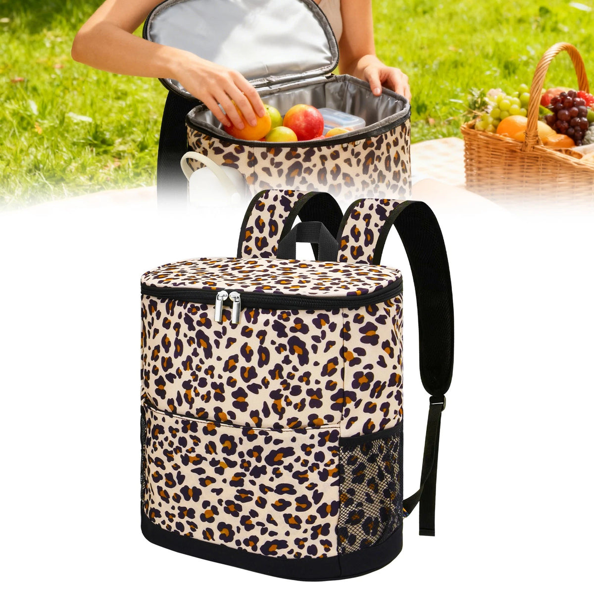 4 Pockets Insulated Backpack Cooler for Outdoor Travel