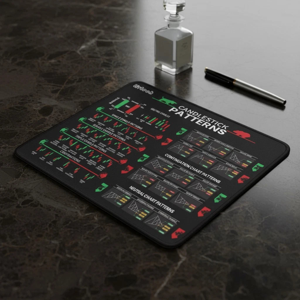 Trading Mouse Pad for Day Traders - Chart Patterns Cheat Sheet