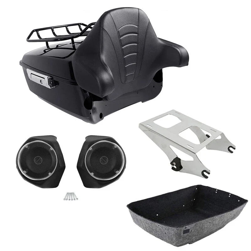 Trunk Mount Rack Pad Speakers for Harley Touring Road Glide (2014–2026)
