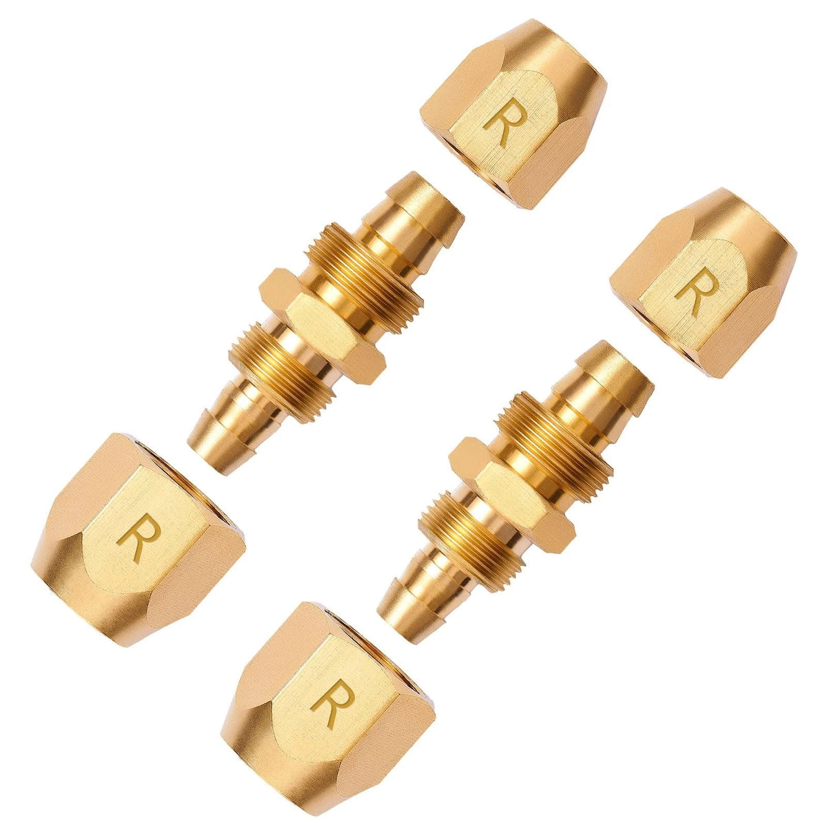 2X Solid Brass Hose Splicer Repair Kit for Air Hose (3/8 Inch ID)