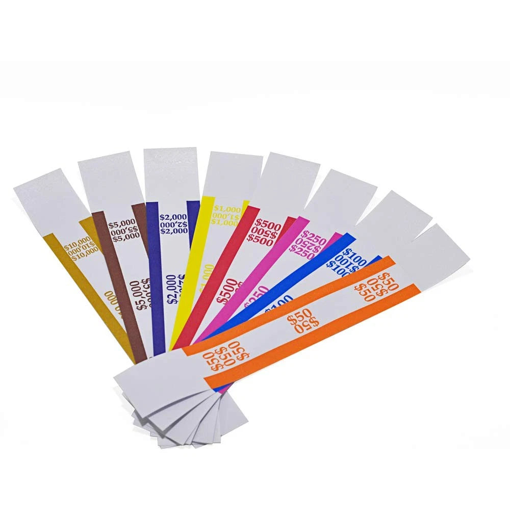 Pack of 400 Self Sealing Currency Straps for Bill