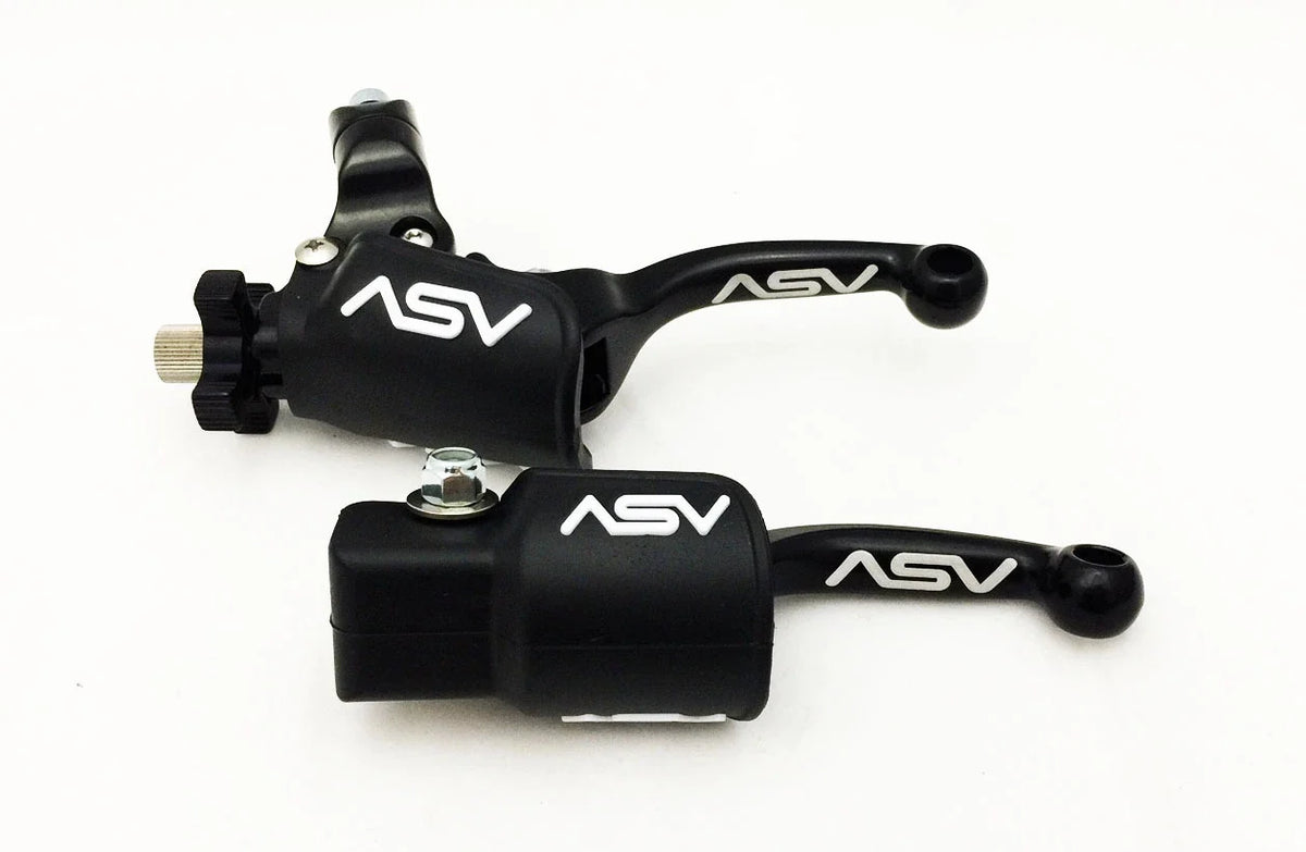 ASV F3 Shorty Black Front Brake Clutch Perch Levers for Honda TRX250R (1987–1989)