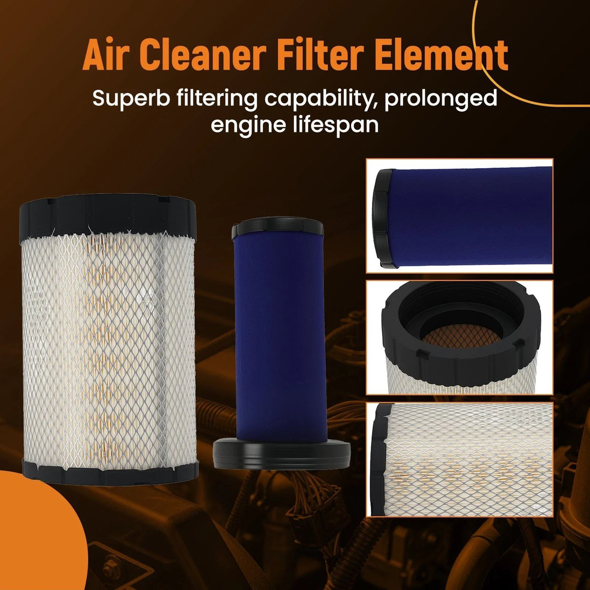 Outer Inner Air Filter for Bobcat Skid Steer S630 S650 T650 T630 (2015–2023)