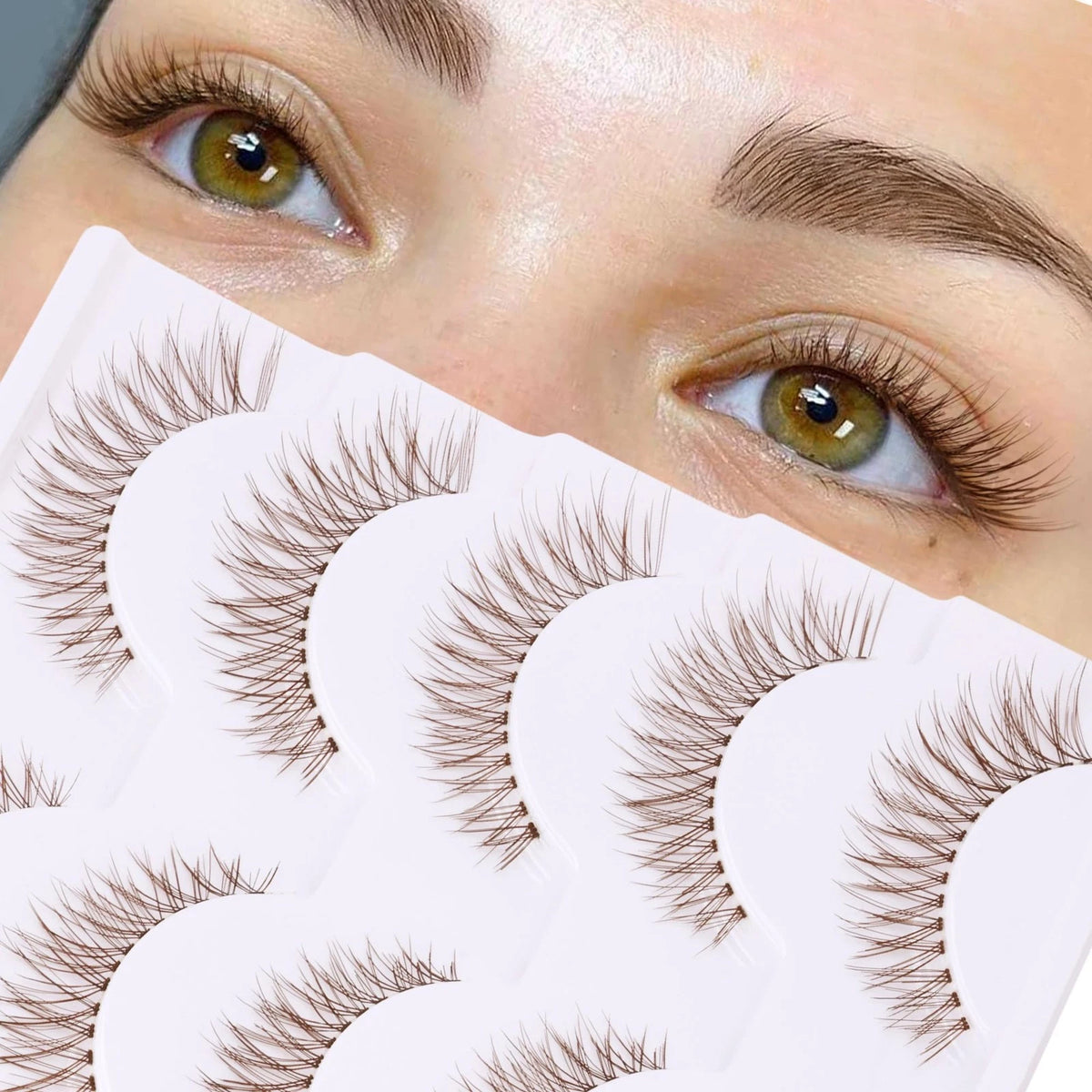 Set of 4 Cat Eye Faux Mink Eyelashes for Natural Look