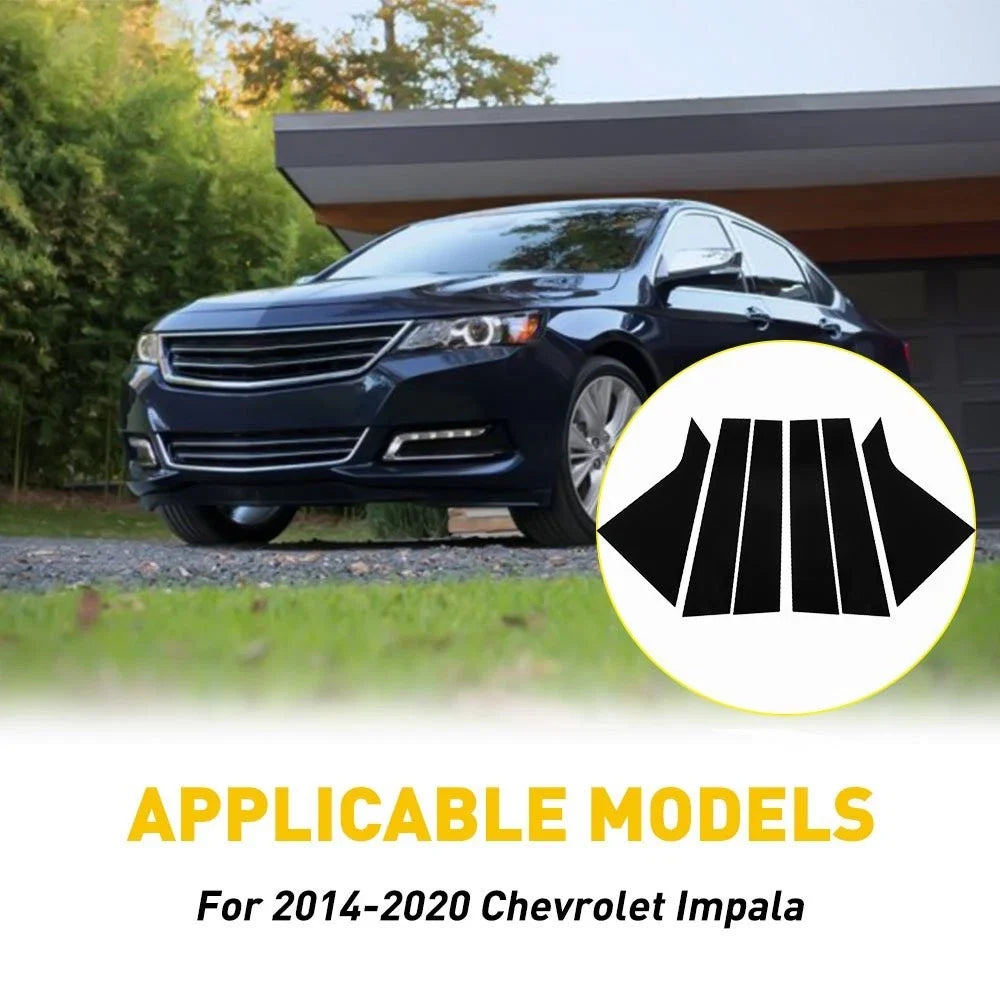 Set of 6 Door Pillar Window Trim Posts for Chevrolet Impala (2014–2020)