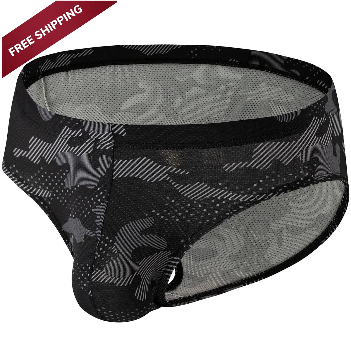 Summer Code Men's Bikini Briefs Bulge Pouch Underwear, Black