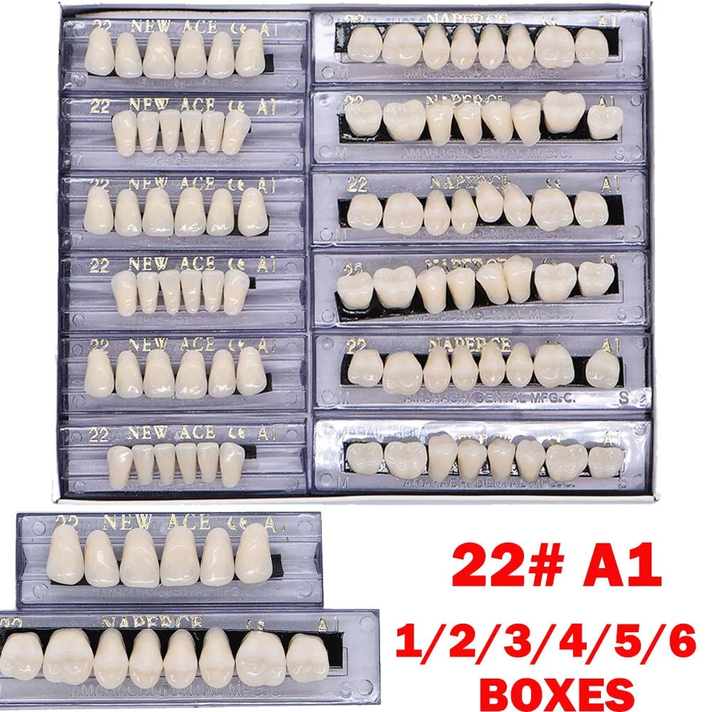 168PCS Acrylic Resin Denture Teeth Set Upper Lower Shade A1