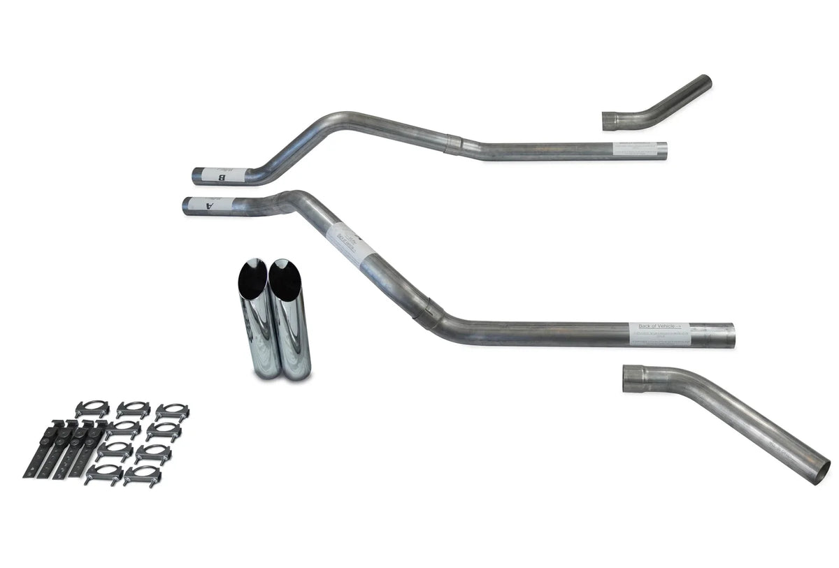 2.5" Dual Exhaust Kit for Chevy Blazer (2000–2004) No Muffler Slash Tips