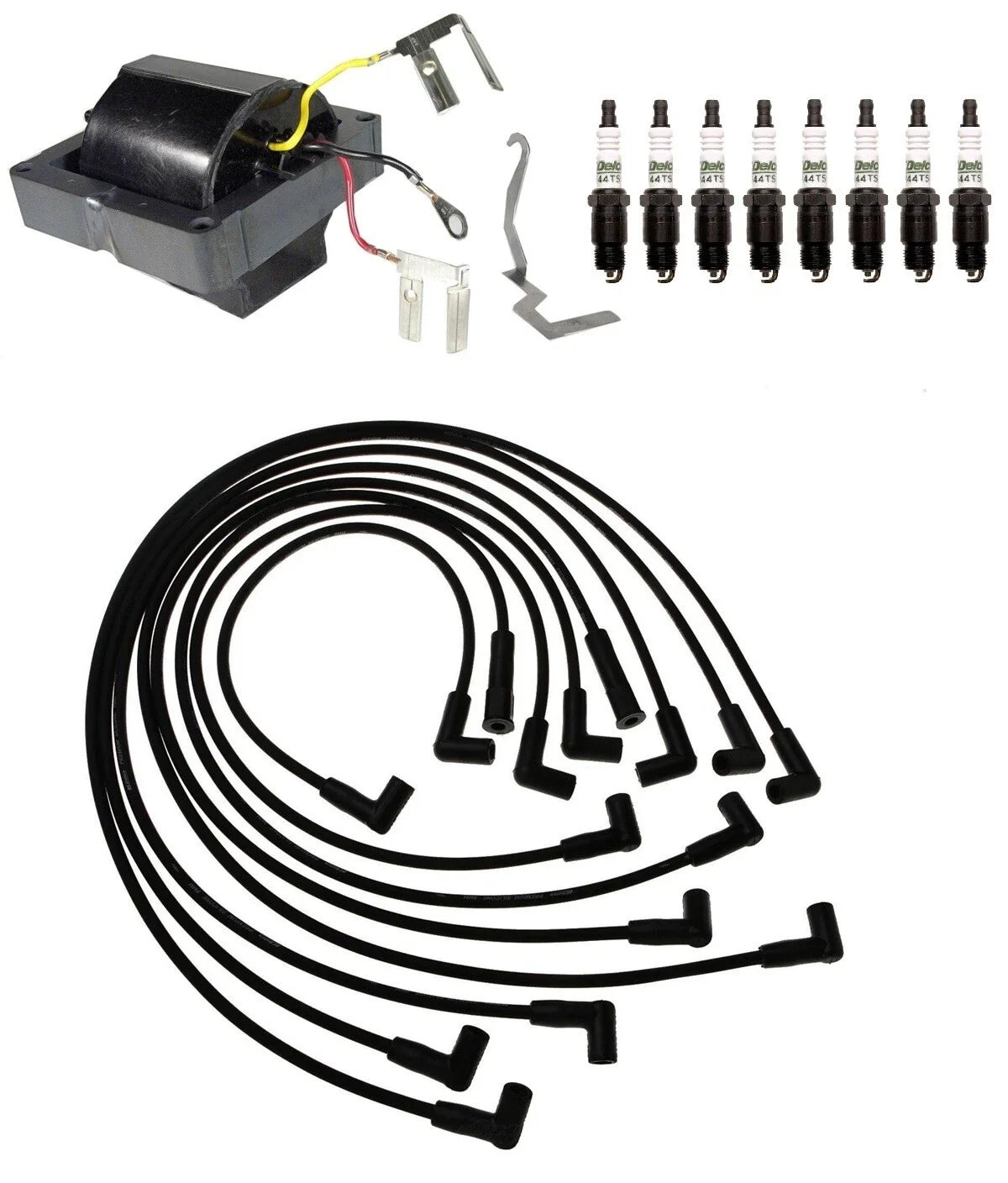 Ignition Wires & Spark Plugs Kit for Chevrolet C10 GMC C1500 (1973–1987)