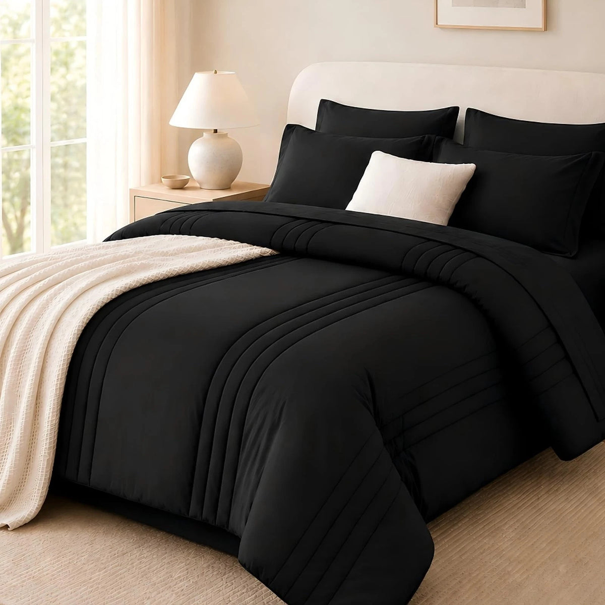 Queen Comforter Set for Bed in a Bag (7 Pieces)