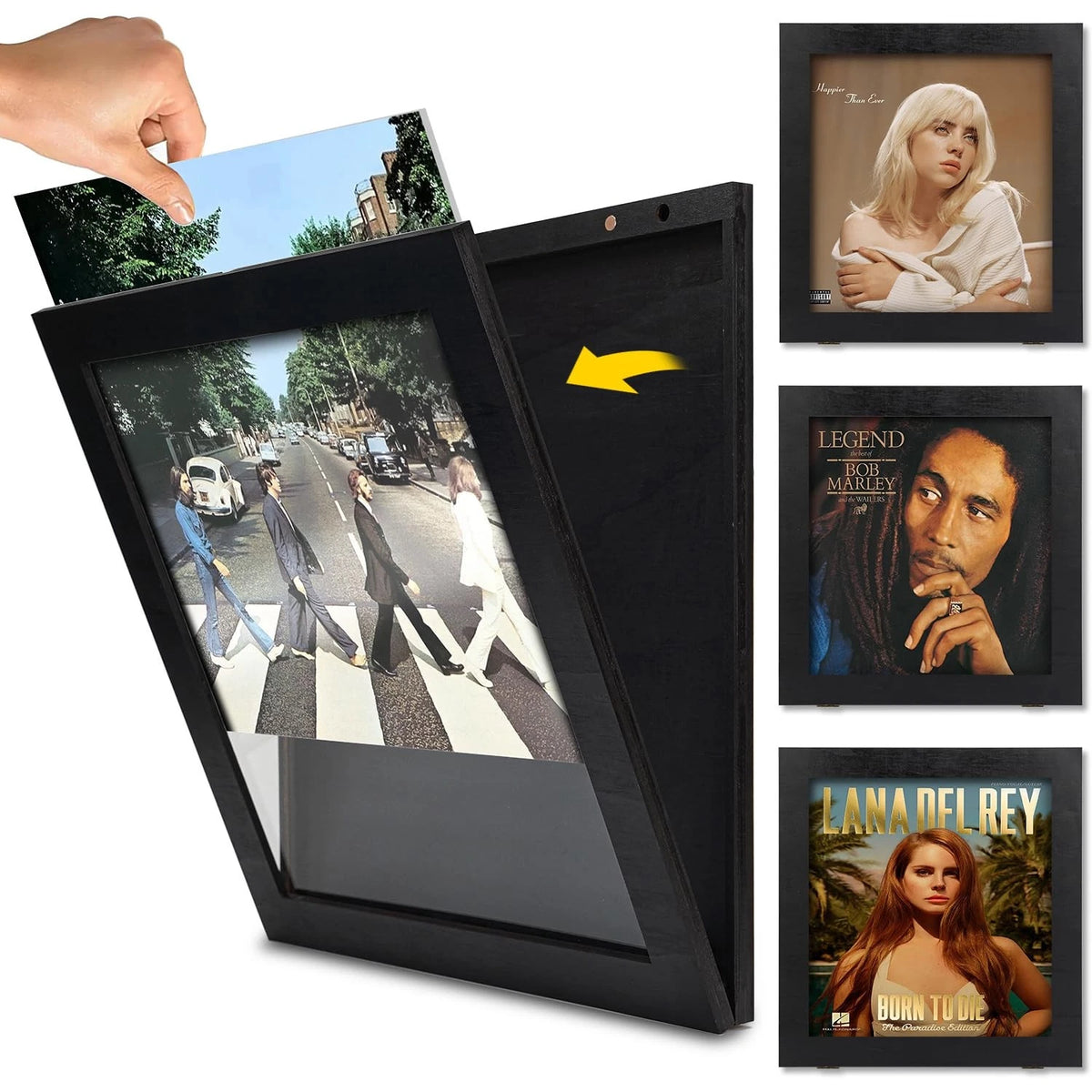 3-Pack Vinyl Record Frame Display for Various Albums (14.17 x 13.3 inches)