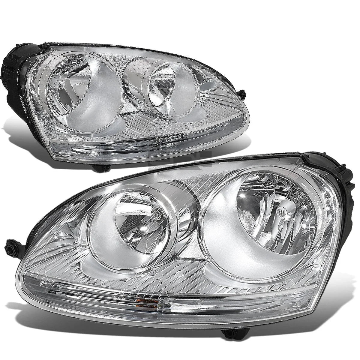Set of 2 Chrome Housing Clear Corner Headlights for VW Jetta Mk5 (2005–2010)