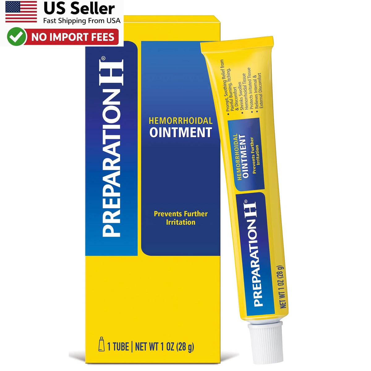 Preparation H Hemorrhoid Ointment 1oz Itch Relief Cream
