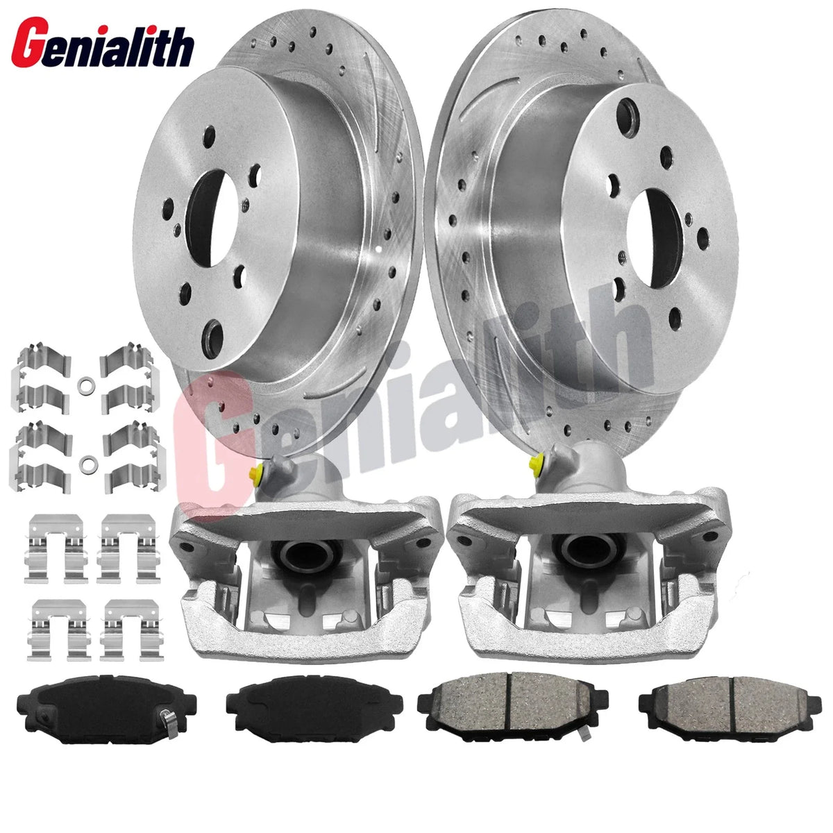 Set of 4 Rear Disc Brake Rotors Pads + Brake Calipers for Subaru Impreza (2012–2022)