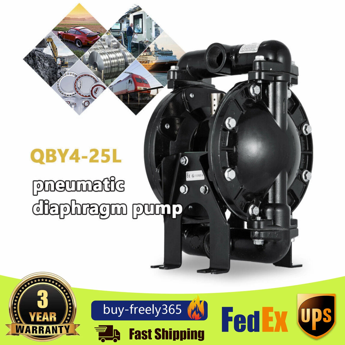 Air-Operated Double Diaphragm Pump for Petroleum Fluids (1" Inlet Outlet)