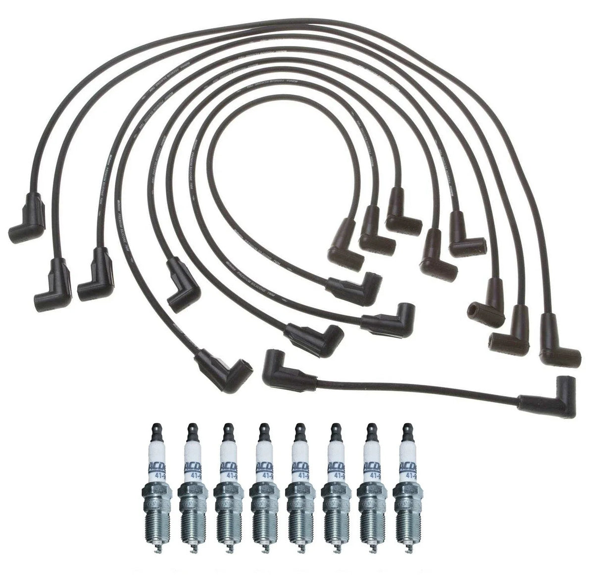 Pro Ignition Wire Set & 8 ACDelco Platinum Spark Plugs for Chevy P30 (1975–1999)