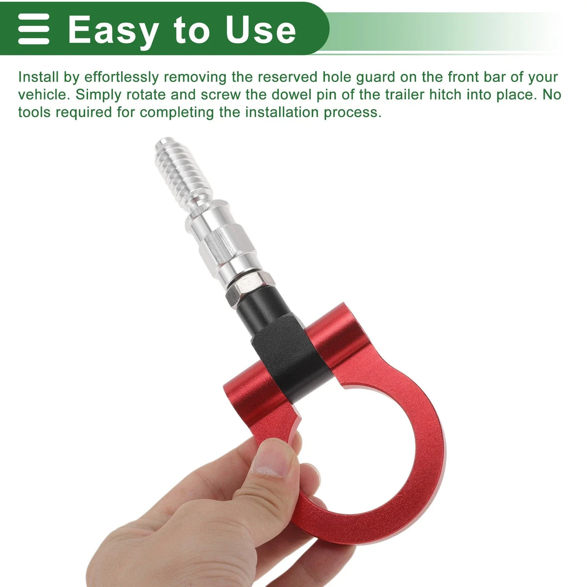 Tow Hook Set for Ford Focus (1998–2025) 15.6mm Aluminum Alloy Red