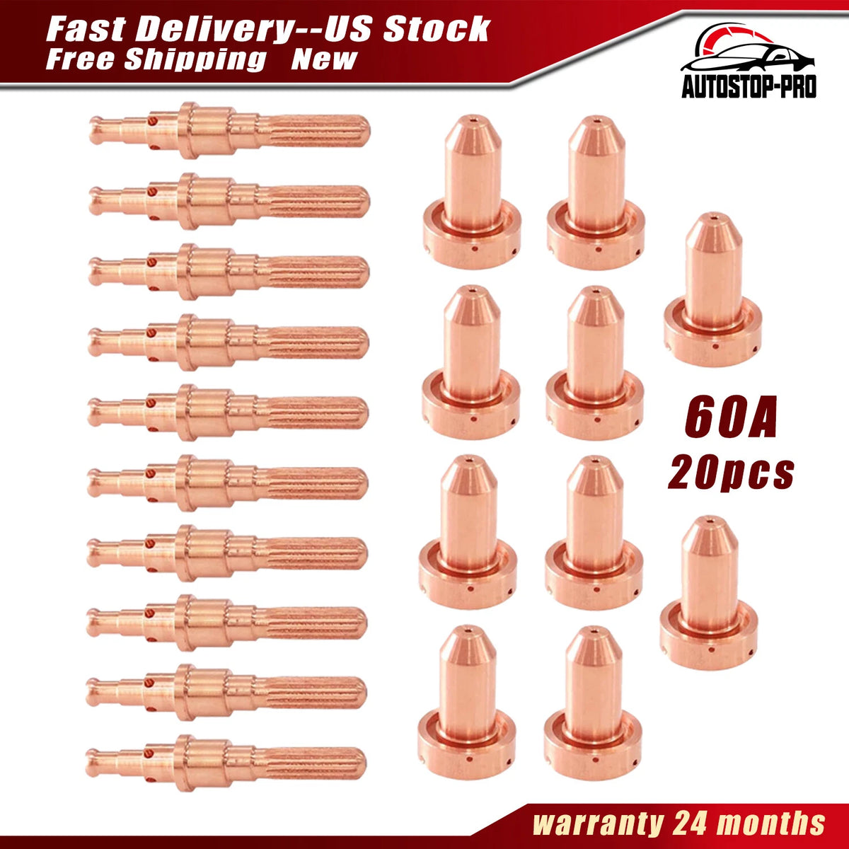 20x 60A Plasma Consumables for Thermal Dynamics SL60-SL100 (9-8215, 9-8210)