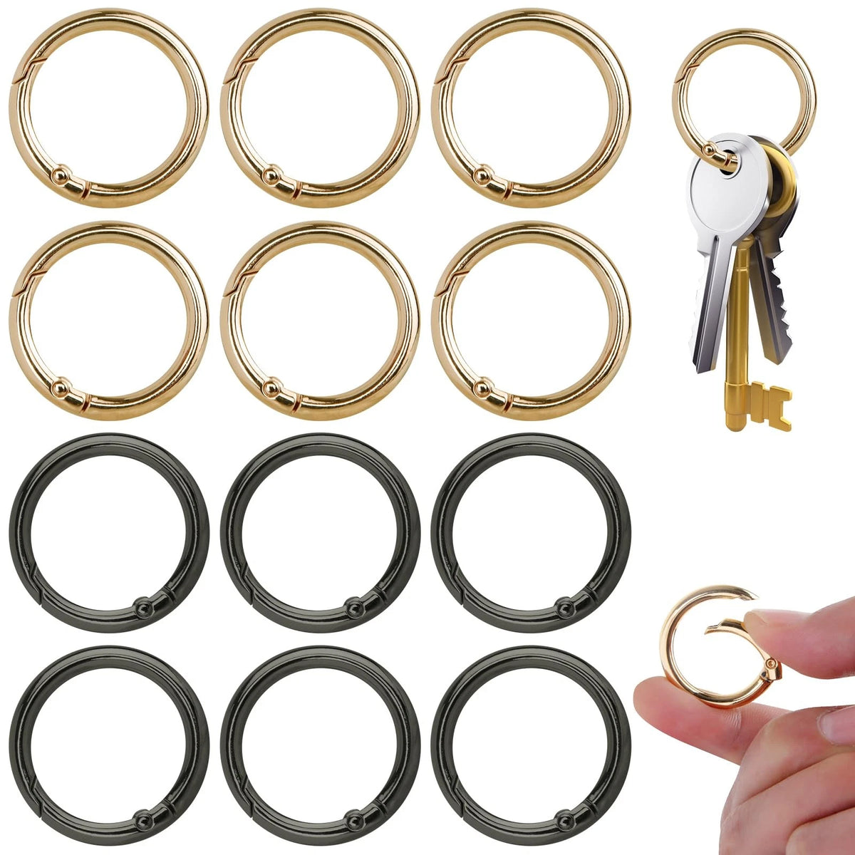12 Pcs Carabiner Keychain Clips for Automotive Use